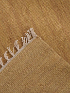 Rugsotic Carpets Hand Woven Flat Weave Kilim Wool 8'x10' Area Rug Solid Gold D00111