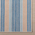 Dash & Albert Tyne Blue Machine Washable Rug, Runner-2.5 X 8 Feet, Blue/Tan Stripe Pattern