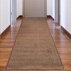 Custom Made Runner Rug Low Pile with Rubber Backing for Kitchen Foyer Hallway Entry Choose Your Length Size 31 Inch Wide Solid and Plain Brown Color (6 feet x 31 Inch)