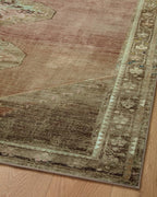 Loloi Magnolia Home by Joanna Gaines Sinclair Collection SIN-06 Clay/Tobacco 3'-6" x 5'-6", .25" Pile Height, Machine Washable, Accent Rug