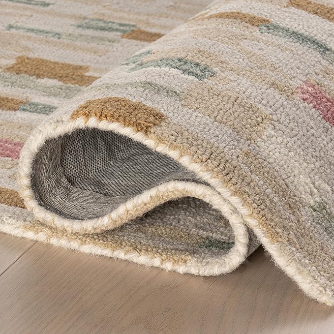 Dash & Albert Ashmore Multi Hand Micro Hooked Wool Rug, 2 X 3 Feet, Multicolored Geometric Pattern