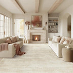 6x9 Area Rugs for Living Room, Washable Tan Beige Neutral Abstract Boho Modern Farmhouse Rug for Dining Room Under Table Bedroom Tan Coffee Brown with Beige