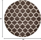 Rugs.com Lattice Collection Rug – 8 Ft Round Chocolate Brown Medium Rug Perfect for Kitchens, Dining Rooms