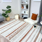 Alfa Rich 7x10 Beige Terracotta Washable Area Rugs for Living Room Bedroom Kitchen Cotton Decor Rug
