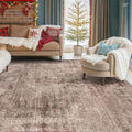 Vintage Brown Terracotta Rugs for Bedroom - 6x9 Distressed Print Pattern Large Area Rug for Living Room, Dining Room Under Table, Thin & Soft Washable Electic Décor