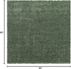 Unique Loom Davos Shag Collection Area Rug - Solid (7' 1" Square, Sage)