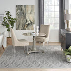 Nourison Home Versatile Silver Grey 7' x 10' Area Rug - Easy Clean, Non Shedding, Bed Room, Living Room, Dining Room, Kitchen (7' x 10')