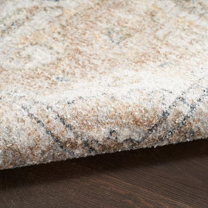 Nourison Home Astra Machine Washable Beige 5'3" x 7' Area Rug - Easy Clean, Non Shedding, Bed Room, Living Room, Dining Room, Kitchen (5' x 7')