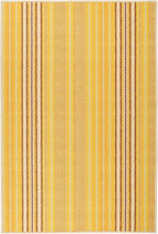 Dash & Albert Sunflower Ticking Machine Washable Rug, 6 X 9 Feet, Yellow Stripe Pattern