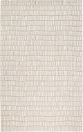 Dash & Albert Roark Ivory Hand Tufted Wool Rug, 2.5 X 8 Feet, Grey/Ivory Geometric Pattern
