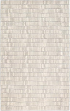 Dash and Albert Roark Wool Area Rug - 6' x 9' Ivory Geometric Hand Tufted Accent Rug - Durable, High Traffic Areas Hallway, Living Room, Stairs - Premium Luxury Hotel Quality Soft Breathable