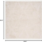 SAFAVIEH Marrakech Collection Area Rug - 5'3" Square, Beige, Moroccan Boho Tribal Tassel Design, Non-Shedding & Easy Care, Ideal for High Traffic Areas in Living Room, Bedroom (MRK517C)