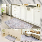 Fame Rugs Turkish Rug. Washable Vintage Oriental Antique Inspired Traditional Doormat Small Modern Area Rugs Luxury Entryway Entry Bedroom Bathroom Kitchen (392TW, 4'9 x 6'9)