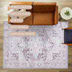 Washable Area Rug. Modern Farmhouse. Vintage. Turkish. Bohemian. Distressed. Oriental. Traditional. Rugs for Living Room. Dining. Bedroom. Office. Entryway. Foyer. (861PP, 9' x 12')
