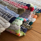 SAFAVIEH Rag Rug Collection Runner Rug - 2'3" x 6', Grey & Multi, Handmade Boho Stripe Cotton, Ideal for High Traffic Areas in Living Room, Bedroom (RAR121M)