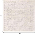 Unique Loom Isabella Collection Area Rug - Adjani (5' 4" Square, White/ Blue)