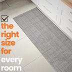 4ft Custom Fit Accent Runner Rug for Small Foyer - Striped Grey | Non-Slip & Washable | No-Fray Edge Finished