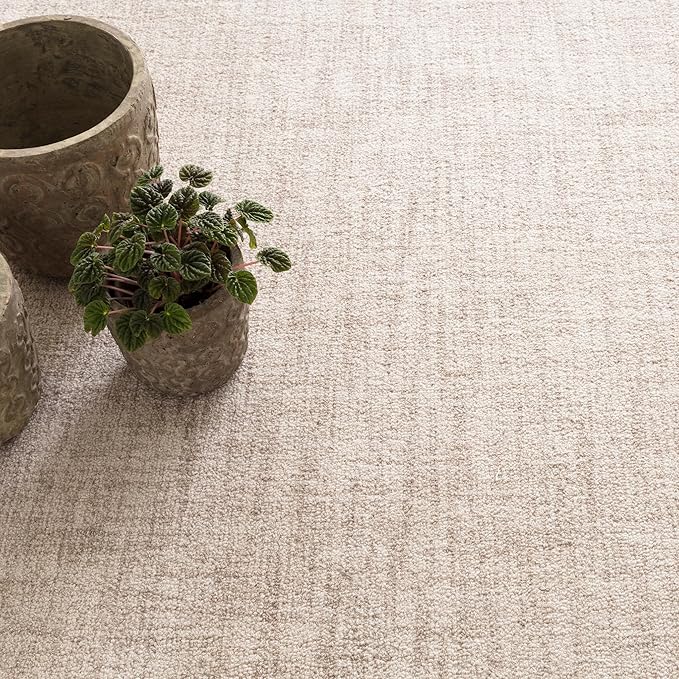 Dash and Albert Crosshatch Wool Area Rug - 3' x 5' Ivory Solid Hand Micro Hooked Accent Rug - Durable, High Traffic Areas Bedroom, Hallway, Stairs - Premium Luxury Hotel Quality Soft Breathable