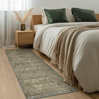 2x5 Runner Rug Machine Washable Boho Runners for Hallway,Ultra-Thin Low Pile Rug,Lightweight Indoor Carpet,Non Slip Floral Runners for Enrtyway, Corridor, Home Office, Kitchen,Sage