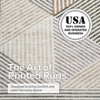 ReaLife Rugs Machine Washable Area Rug Runner - Living Room Bedroom Bathroom Kitchen Entryway Office - Padded Low Pile Stain Resistant Premium - Modern Geometric Contemporary - Miles - Beige 2'6"x8'