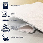 JONATHAN Y Machine Washable Cream/Moss Indoor Area Rug 3X5 ft, Luola Minimalist Geometric for Living Room, Bedroom, Kitchen, Office, Easy-Cleaning, High Traffic, Pet-Friendly, Non-Shedding WSH112A-3