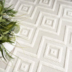 Nourison Home Versatile Ivory White 7' x 10' Area Rug - Easy Clean, Non Shedding, Bed Room, Living Room, Dining Room, Kitchen (7' x 10')