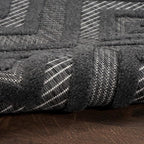 Nourison Home Versatile Charcoal Black 2' x 4' Area Rug - Easy Clean, Non Shedding, Bed Room, Living Room, Dining Room, Kitchen (2' x 4')