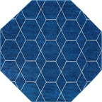 Unique Loom Trellis Frieze Collection Area Rug - Geometric (7' 10" Octagon, Navy Blue/ Ivory)