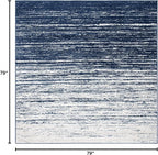 SAFAVIEH Adirondack Collection Area Rug - 6'7" Square, Navy & Ivory, Modern Ombre Design, Non Shedding & Easy to Clean, Ideal for Living Room, Bedroom, Office, Dining Space (ADR113N)