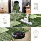 Tepook Modern Area Rug for Living Room, 6x9 Geometric Large Rugs for Bedroom, Washable Patchwork Rug Indoor Non-Slip Throw Carpets for Dining Room Office Farmhouse Home Decor, Green