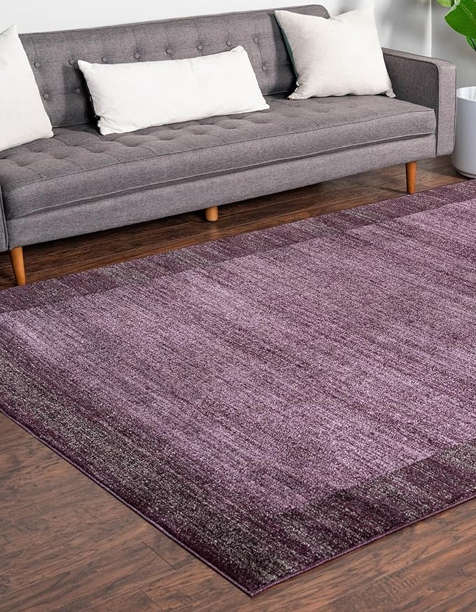 Rugs.com Angelica Collection Rug – 7' x 10' Violet Medium Rug Perfect for Bedrooms, Dining Rooms, Living Rooms