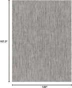 Beverly Rug Indoor Outdoor Rug 10x14, Washable Outside Carpet for Patio, Deck, Porch, Solid Modern Area Rug, Water Resistant, Silver Gray