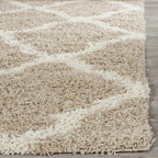 SAFAVIEH Dallas Shag Collection Area Rug - 8'6" x 12', Beige & Ivory, Trellis Design, Non-Shedding & Easy Care, 1.5-inch Thick Ideal for High Traffic Areas in Living Room, Bedroom (SGD257D)