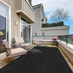 Ottomanson 3'11" x 8' Hallway Runner with Scraper Pile - Extra Durable Non-Slip Rug Mat for Indoor & Outdoor Use - Ideal for Kitchen, Entryway & Garage - High-Traffic Carpet, Black