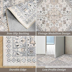 zesthome Washable Runner Rug 2.5x12 - Stain Resistant Entryway Rug,Ultra-Thin Kitchen Rugs, Anti Slip Backing Runner Rugs for Entrance Laundry Room Indoor Hallway (Beige,2.5'x12')