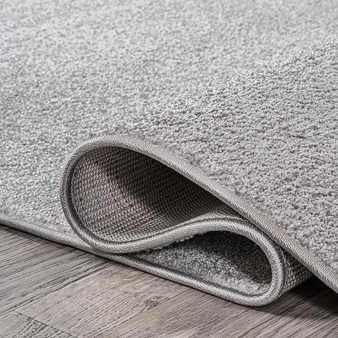 JONATHAN Y Haze Solid Low-Pile Light Gray Indoor Area Rug 5x8, Coastal,Bohemian,Minimalist,Classic, Easy-Cleaning for Living Room,Bedroom,Kitchen,Pet Friendly,Non-Shedding (SEU100K-5)