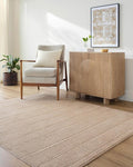 Livabliss x Our PNW Home Cascade Minimalist Striped Area Rug, 9'2" x 12', Taupe