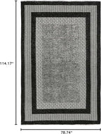 Alfa Rich 7x10 Black Washable Area Rugs for Living Room Bedroom Kitchen Dining Cotton Rug