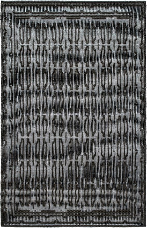 Dash and Albert Campbell Iron Handwoven Wool Rug, 10 X 14 Feet, Neutral/Grey Geometric Pattern - Premium Luxury Hotel Quality Soft Breathable Hypoallergenic Machine Washable Easy Care All Season