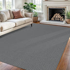 Braided Area Rug 6x9 Ft Washable Rugs for Living Room Non Slip Bedroom Rugs Boho Dining Room Rug Cotton Living Room Woven Floor Carpet for Nursery Playroom, Dark Grey/Grey