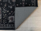 GLN Rugs Traditional Collection - Machine Washable Area Rug, Traditional Washable, Non Slip, Low Pile Chenille Rug, Living Room, Bedroom, Kitchen Rug (4' x 6' Black)