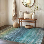 Kokia Abstract Area Rug Living Room 5x7 Colorful Washable Large Rug Bedroom Living Room Under Dining Table Soft Non Slip Stain Resistant Blue Carpet Room Decor, Oslo Teal
