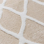 Ivory 4x6 Area Rug Moroccan Shag Office Washable Carpet Soft Non Shedding Neutral Boho Doormat Plush Pile Modern Throw Rug for Entryway Kitchen Dining Room Bedroom Living Room