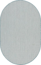 Nourison Home Courtyard Ivory Aqua 5' x 8' Oval Area Rug - Easy Clean, Non Shedding, Bed Room, Living Room, Dining Room, Kitchen (5' x 8' Oval)