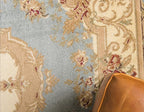 Rugs.com Chateau Collection Rug - 13 Ft Runner Light Blue Medium Pile Rug
