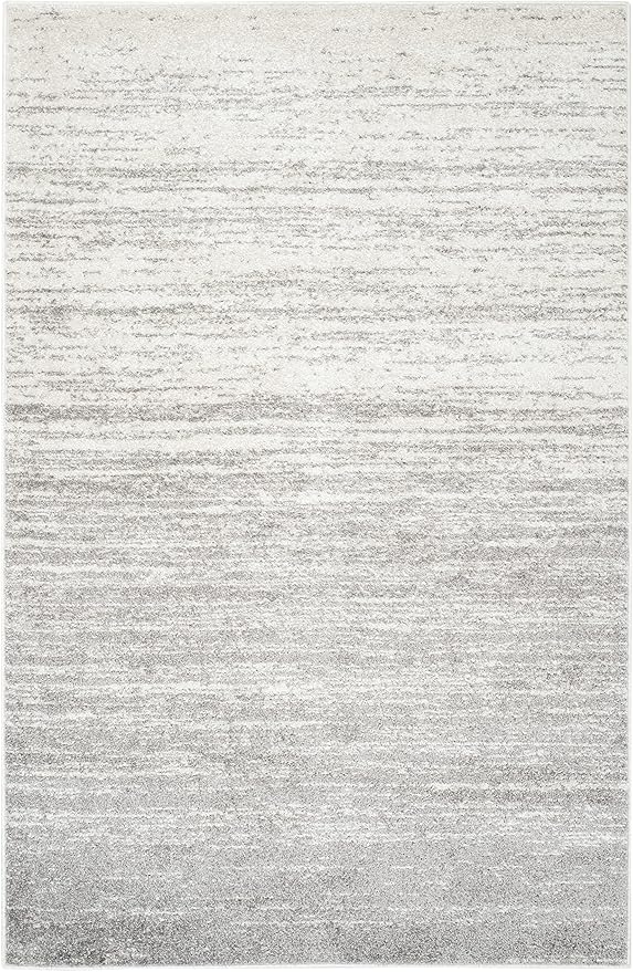 SAFAVIEH Adirondack Collection Area Rug - 5'1" x 7'6", Ivory & Silver, Modern Ombre Design, Non Shedding & Easy to Clean, Ideal for Living Room, Bedroom, Office, Dining Space (ADR113B)