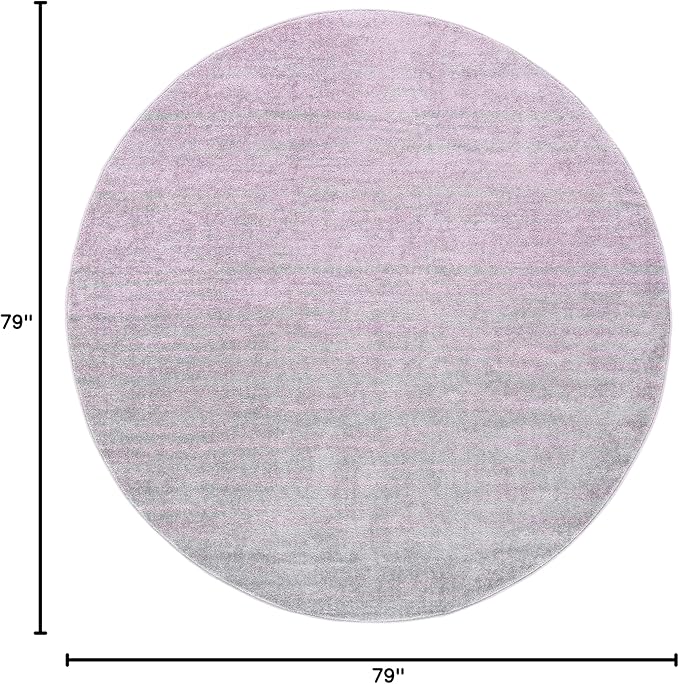SAFAVIEH Adirondack Collection Area Rug - 6'7" Round, Purple & Green, Modern Ombre Design, Non Shedding & Easy to Clean, Ideal for Living Room, Bedroom, Office, Dining Space (ADR113V)