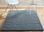 Unique Loom Solid Shag Collection Area Rug (4' 1" x 6' 1" Rectangle, Graphite Gray)
