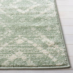 SAFAVIEH Adirondack Collection Runner Rug - 2'6" x 6', Green & Ivory, Modern Diamond Distressed Design, Non-Shedding & Easy Care, Ideal for High Traffic Areas in Living Room, Bedroom (ADR131Y)