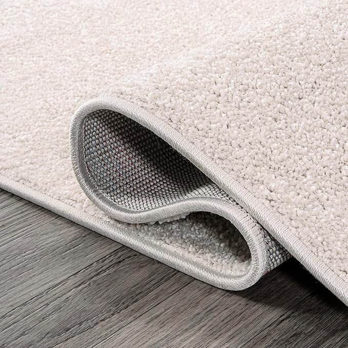 JONATHAN Y Haze Solid Low-Pile Ivory Indoor Area Rug 6x9, Coastal,Bohemian,Minimalist,Classic, Easy-Cleaning for Living Room,Bedroom,Kitchen,Pet Friendly,Non-Shedding (SEU100D-6)